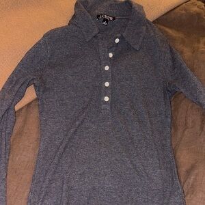 J. Crew Charcoal Long Sleeve Polo